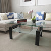 Rectangle Black Clear Glass Coffee Table