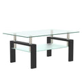 Rectangle Black Clear Glass Coffee Table