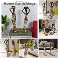 2 pcs African Women Beauty Lady Decorative Statue Resin Figurine Craft Candlestick