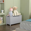 Gray Toy Chest for Boys Girls, Wooden Storage Bench Seat with Safety Hinge Lid, Kids Toy Box Organizer, Modern Storage Furniture for Entryway, Living Room, Bedroom, Toddler Room, A05