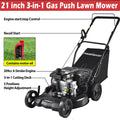 Push Lawn Mower Gas Powered, Cordless Mower with 209CC 4-Stroke OHV Engine, Black 3-IN-1 Power Mower with Rear Bag, 5 Cutting Heights, Contain Motor Oil