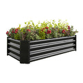 Raised Garden Beds Outdoor, Rectangle Raised Planter 4x2x1ft, Raised Bed Flower Planter for Flowers Plants, Vegetables, Silver