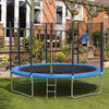 Trampoline for Kids - Seizeen 12FT Heavy-Duty Trampoline W/Enclosure Net for Outdoor, All-Weather Thickened Spring Pad Trampoline for 6-8 Kids, Large High Elastic Trampoline Durable, Blue01