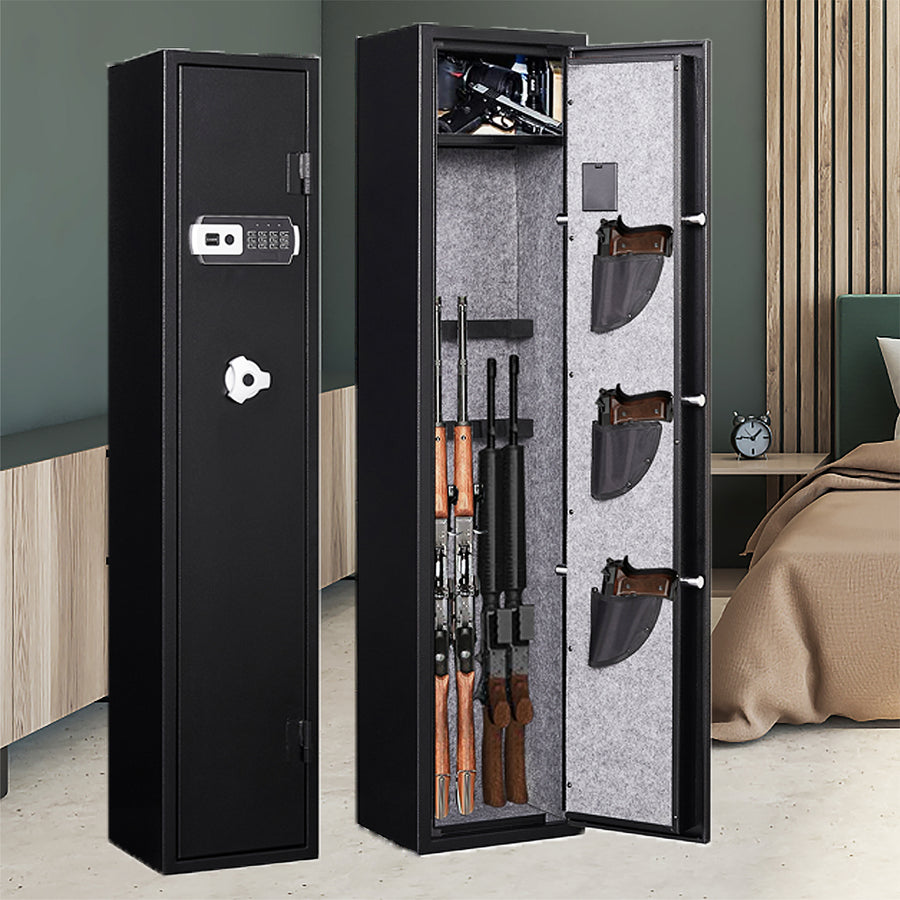 Gun Safe for Rifle, 2022 Upgraded Quick Access Large Rifle Storage, Pistol Safe Cabinet for Long Rifle Shotgun with Bags, Security Lock Box, Digital Keypad, Alarm System, LED Light