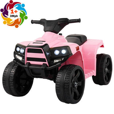 Kids 4 Wheeler, Electric Ride On ATV, Small Quad Bike with Rechargeable Battery for Age 1-2.5, Ride On Toy Car 3-mph Safe Speed to Free Driving, Pink