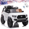 Seizeen 12V Kids Ride on Cars W/ Remote Control, Battery Powered Toyota Tacoma Ride on Toy as Best Gift for Girls Boys, White