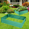 Galvanized Raised Garden Bed, Seizeen 4 x 3FT Planter Box for Outdoor Patio, Metal Raised Plant Bed with Gloves & Added Support Rods, Green