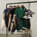 Buy 1 Get 1 50% OFF - Vintage "Bone" PU Flocking Varsity Jacket