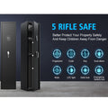 Fingerprint Gun Safe, 5-Gun Safe with 3 Pistol Bags, Upgraded Heavy-Duty Safe Storage 3 Quick Access Ways, Digital Keypad Gun Storage Cabinet W/Alarm System, Top Box, Removable shelf, Sensor light