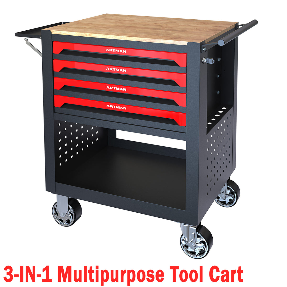 Seizeen Tool Cart with Rolling Tool Chest, Heavy-Duty Tool Box Cabinet ...