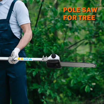 Seizeen String Trimmer Gas Powered, 33CC 2-Cycle Weed Eater Set, Multi-Functional Grass Weed Wacker, Pole Hedge Trimmer, 11000RPM/1.6KW Powerful Pole Saw & Brush Cutter, Orange