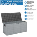 Seizeen Deck Box with Wheels, Large Storage Deck Box for Pool Accessories, Patio Storage Furniture for Outdoor Garden, Waterproof, 75 Gallon, Gray