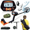 Seizeen Metal Detector Set, Adults & Kids Metal Detector 42''-52'' Adjustable, Waterproof Metal Detector for Outdoor Treasure Hunt, LCD Metal Detector W/10'' Coil, 2 Bags, Shovel & Headphone