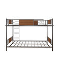 Bunk Bed Full over Full, Metal Full Bunk Bed with Ladder and Full-length Guardrails, Retro Full Size Bunk Bed Frame for Kids Teens Adults, No Box Spring Needed, L0245