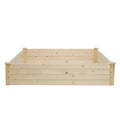 Outdoor Wooden Raised, 48'' x 48'' Garden Bed Extra Large, Durable Planter Box for Vegetables, Flowers, Grass, Lawn, Yard - Natural