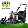 Self-Propelled Lawn Mower Gas Powered, Cordless Walk-Behind Mower with 209CC 4-Stroke OHV Engine with Rear Bag, 5 Cutting Heights, Motor Oil, Black