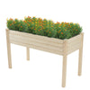 Outdoor Wooden Raised, 48'' x 22'' x 30'' Garden Bed, Durable Planter Box Stand for Vegetables, Flowers, Grass, Lawn, Yard - Natural