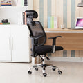 Mesh Back Gas Lift Back Tilt Adjustable Office Swivel Chair with Headrest & Armrests
