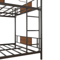 Bunk Bed Full over Full, Metal Full Bunk Bed with Ladder and Full-length Guardrails, Retro Full Size Bunk Bed Frame for Kids Teens Adults, No Box Spring Needed, L0245