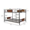 Bunk Bed Full over Full, Metal Full Bunk Bed with Ladder and Full-length Guardrails, Retro Full Size Bunk Bed Frame for Kids Teens Adults, No Box Spring Needed, L0245