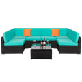 Lake Blue Seven-Piece Modular Sofa