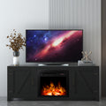 Fireplace TV Stand for TVs up to 65 inches, Black, L0273