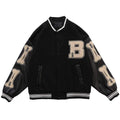 Buy 1 Get 1 50% OFF - Vintage "Bone" PU Flocking Varsity Jacket