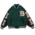 Buy 1 Get 1 50% OFF - Vintage "Bone" PU Flocking Varsity Jacket