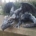 Large Squatting Dragon Sculpture - Dragon Guardian