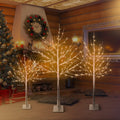 Seizeen™ 4FT 5FT 6FT White Birch Tree 3PCS Set, Christmas Trees with White Lights