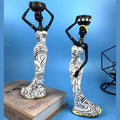 2 pcs African Women Beauty Lady Decorative Statue Resin Figurine Craft Candlestick