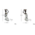 2 pcs African Women Beauty Lady Decorative Statue Resin Figurine Craft Candlestick