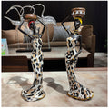 2 pcs African Women Beauty Lady Decorative Statue Resin Figurine Craft Candlestick