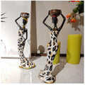 2 pcs African Women Beauty Lady Decorative Statue Resin Figurine Craft Candlestick