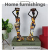 2 pcs African Women Beauty Lady Decorative Statue Resin Figurine Craft Candlestick