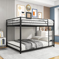 Bunk Bed Full over Full, Metal Full Bunk Bed with Ladder and Full-length Guardrails, Retro Full Size Bunk Bed Frame for Kids Teens Adults, No Box Spring Needed, L0245