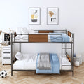 Bunk Bed Full over Full, Metal Full Bunk Bed with Ladder and Full-length Guardrails, Retro Full Size Bunk Bed Frame for Kids Teens Adults, No Box Spring Needed, L0245