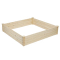 Outdoor Wooden Raised, 48'' x 48'' Garden Bed Extra Large, Durable Planter Box for Vegetables, Flowers, Grass, Lawn, Yard - Natural