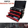 Mechanic Tool Set with Box - Heavy Duty Tool Box Set with 3 Drawers, Professional Tool Kit Case Box, Socket Wrench Screwdriver Sets with Pliers and Hammer, 339Pcs Universal Repair Tool Set