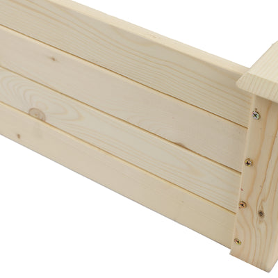Outdoor Wooden Raised, 48'' x 48'' Garden Bed Extra Large, Durable Planter Box for Vegetables, Flowers, Grass, Lawn, Yard - Natural