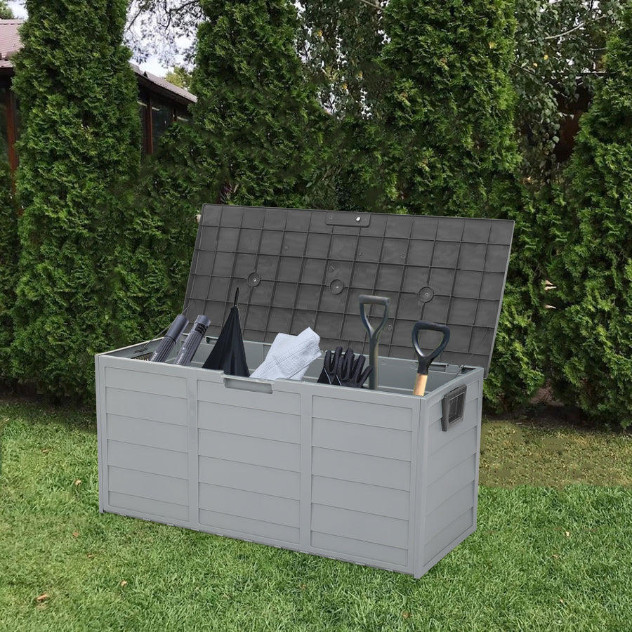 Pool Box Set Seizeen Deck Box with Wheels, Large Storage Deck Box for Pool Accessor ...