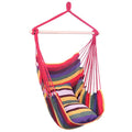 Hammock Chair Distinctive Cotton Canvas Hanging Rope Chair with Pillows Rainbow