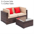 Brown Gradient Weaving Rattan Sofa Set
