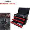 Mechanics Tool Set with 3-Drawer, Lockable Professional Tool Set with Heavy Duty Case Box, 339-Piece Universal Tool Kit Socket Wrench Sets, Screwdriver Sets for Workshop Repair Projects