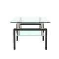 Rectangle Black Clear Glass Coffee Table