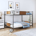 Bunk Bed Full over Full, Metal Full Bunk Bed with Ladder and Full-length Guardrails, Retro Full Size Bunk Bed Frame for Kids Teens Adults, No Box Spring Needed, L0245