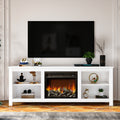 Fireplace TV Stand for TVs up to 65 inches, Black, L0273