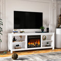 Fireplace TV Stand for TVs up to 65 inches, Black, L0273